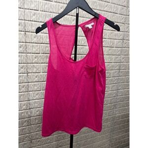 American Eagle Outfitters Hot Pink Open Back Pocket Tank Top M Medium